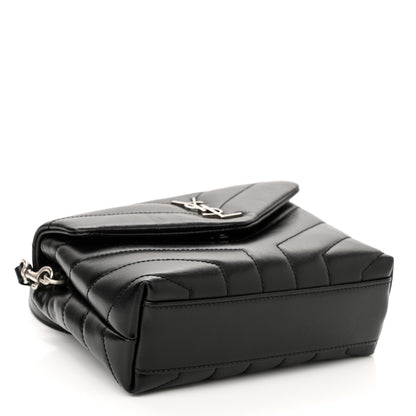 Saint Laurent Calfskin Y Quilted Monogram Toy Loulou Crossbody Bag Black 4 of 12
