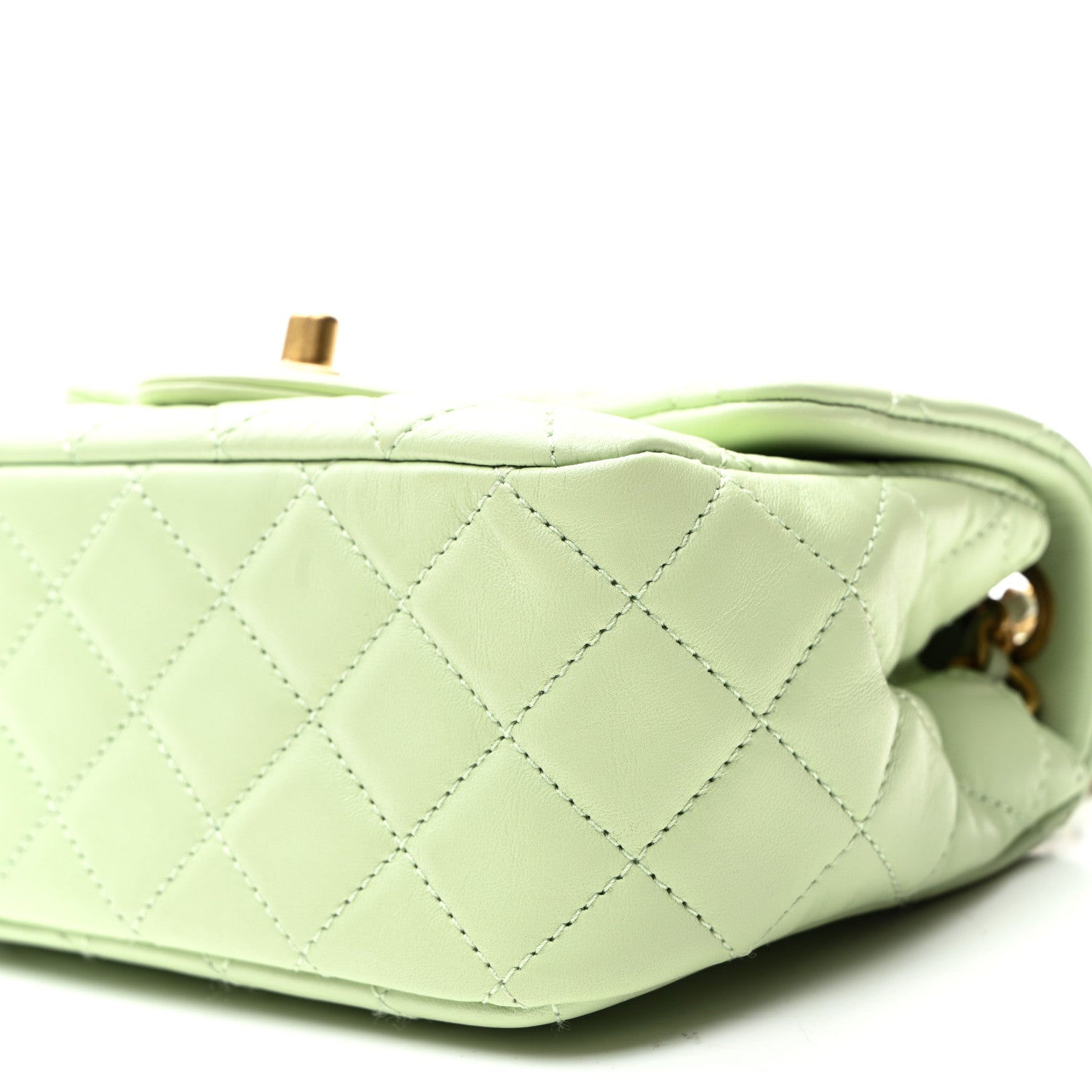 Chanel Lambskin Quilted Mini Pearl Crush Flap Light Green 9 of 10