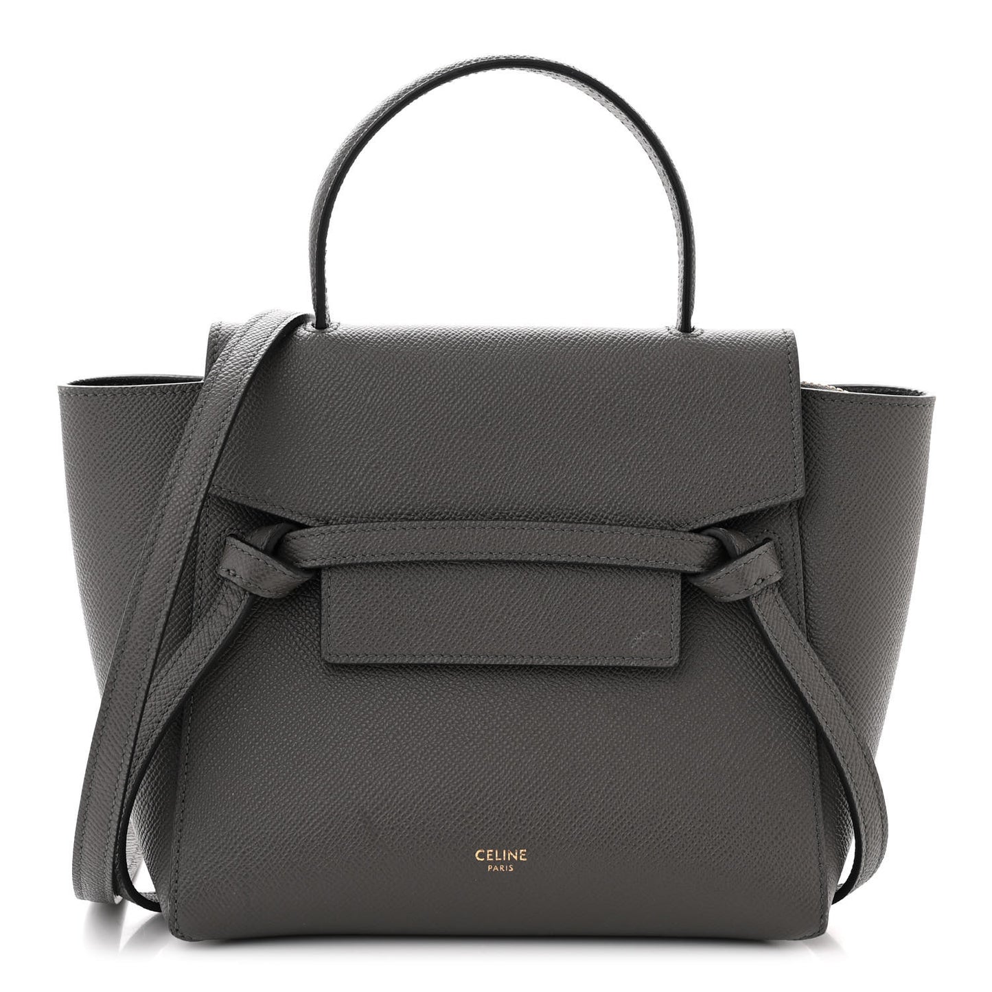 Grained Calfskin Nano Belt Bag Grey