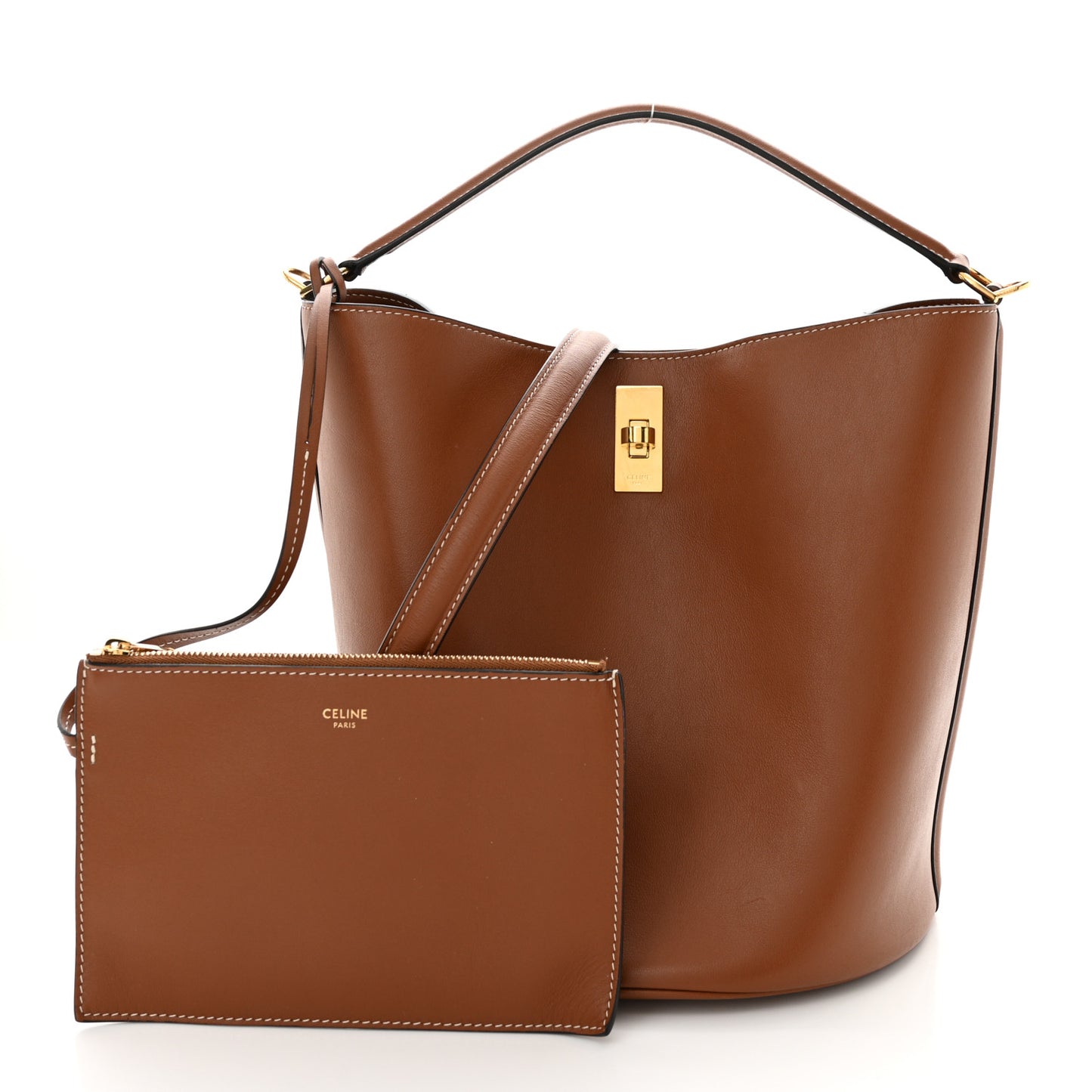 Smooth Calfskin Bucket 16 Bag Tan