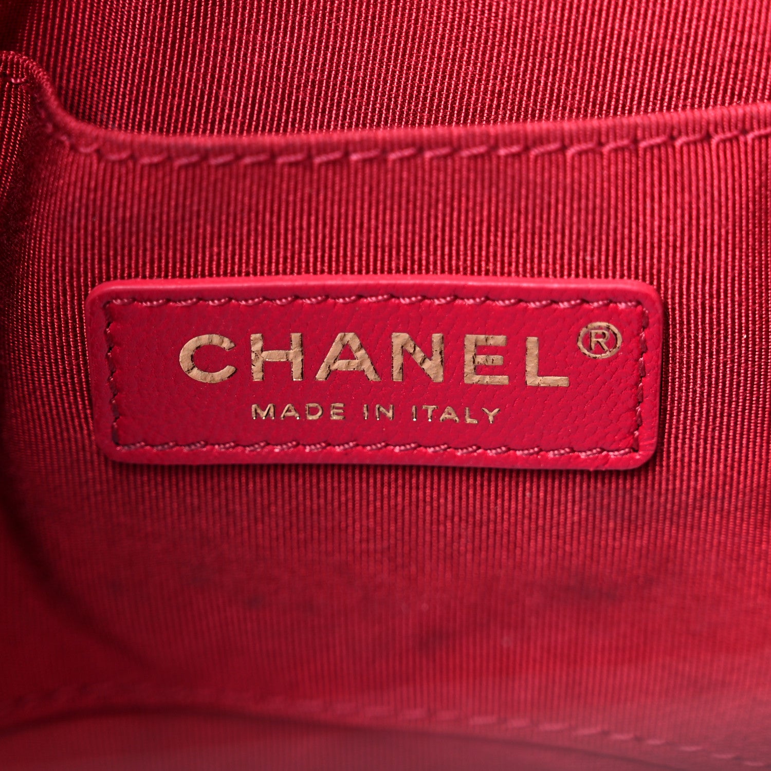 Chanel Shiny Aged Calfskin CC Chain Mini Drawstring Bag Red 6 of 11