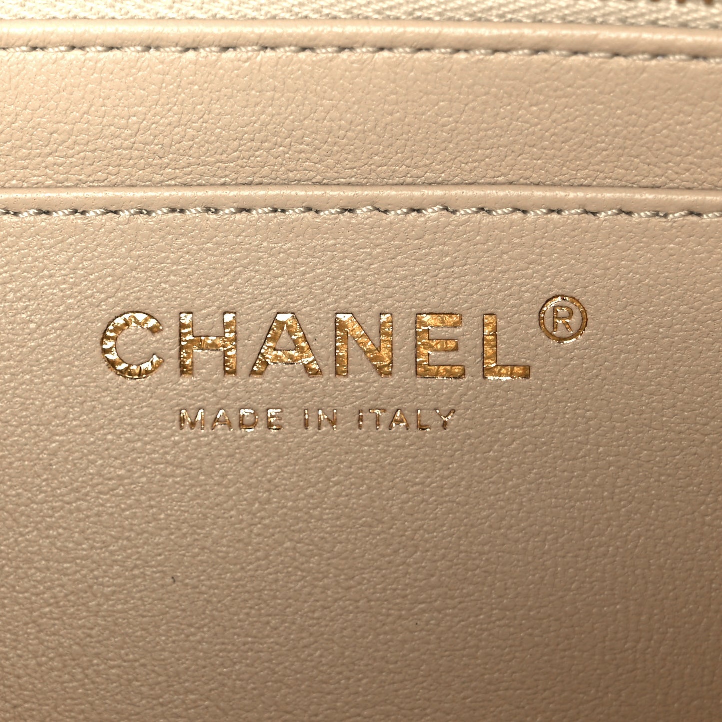 Metallic Caviar Quilted Medium CC Slide Flap Light Gold