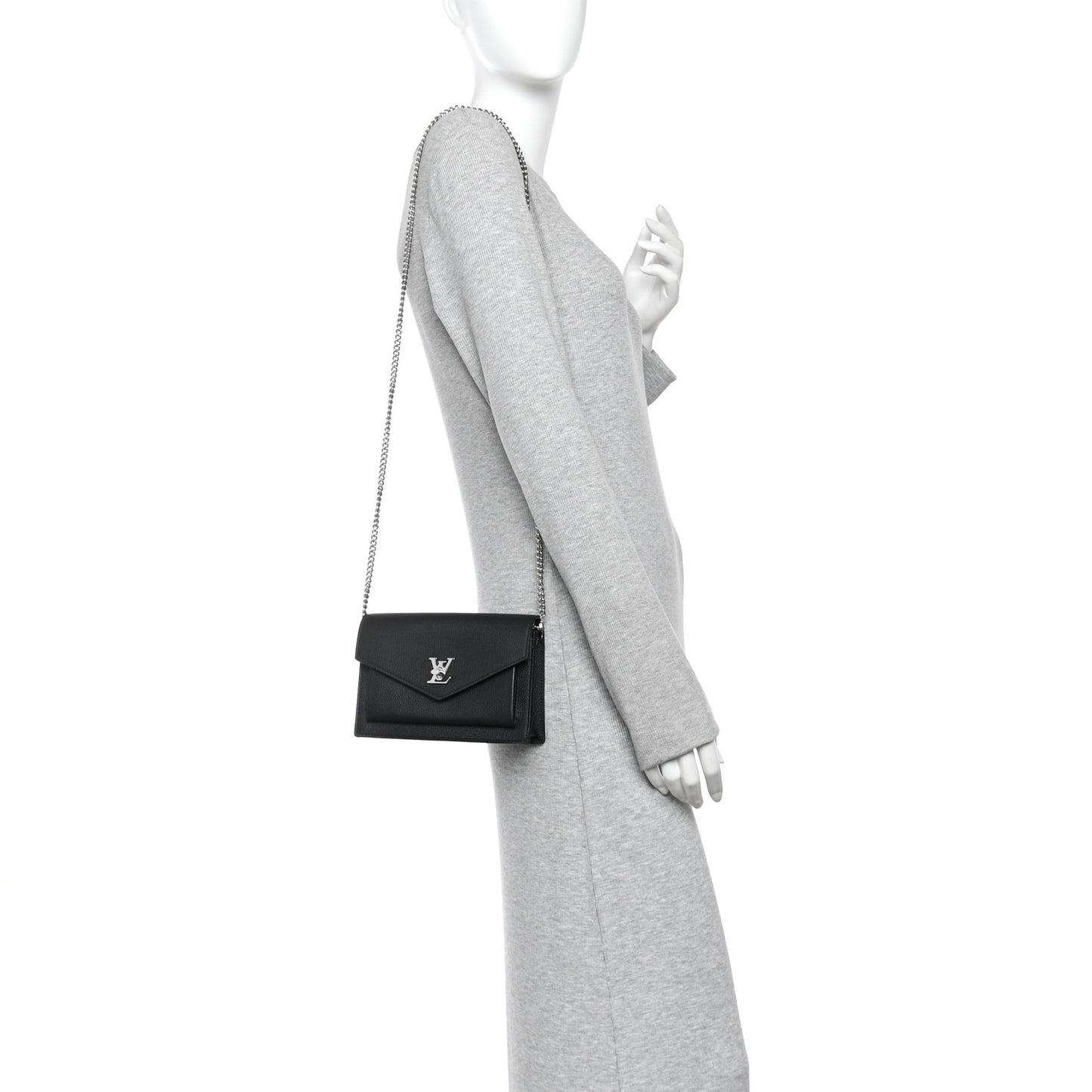 Soft Calfskin My Lockme Chain Pochette Black