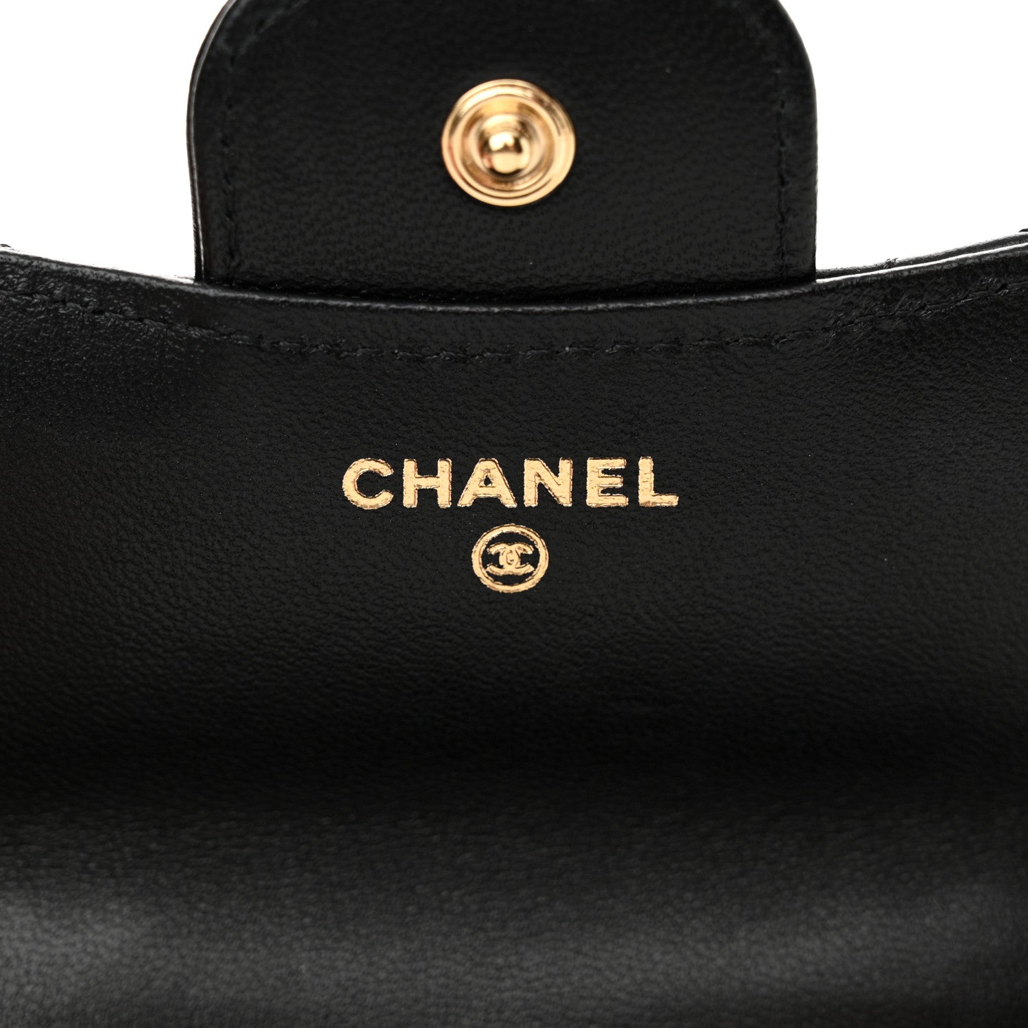 Chanel Lambskin Quilted Top Handle Flap Coin Purse With Chain Black 6 of 12