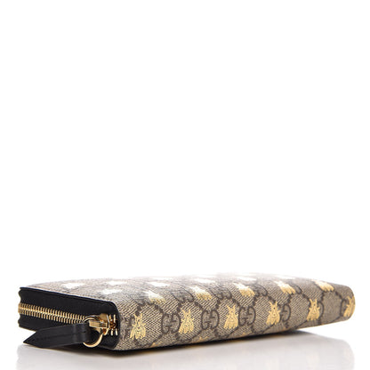 Gucci GG Supreme Monogram Bees Zip Around Wallet 4 of 8