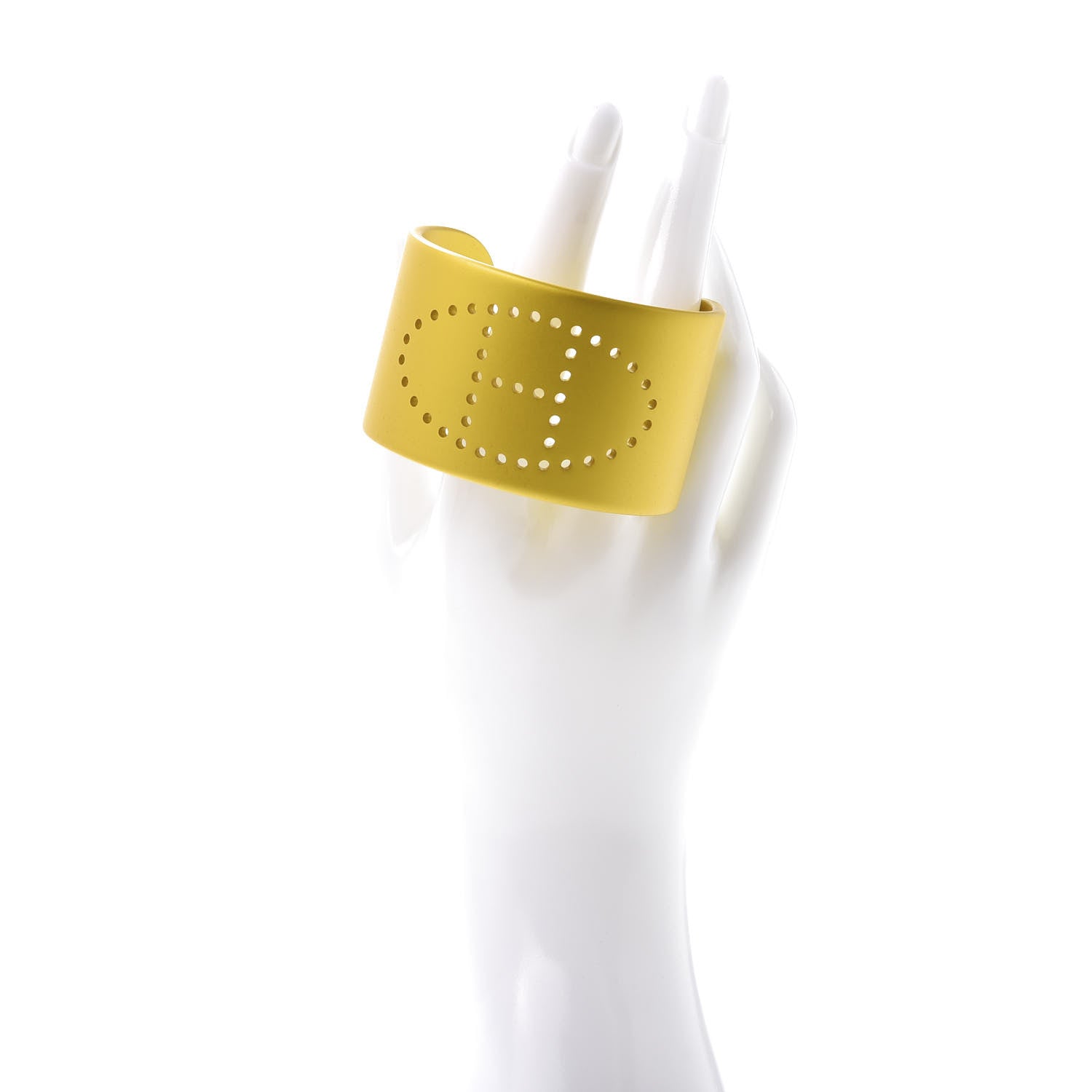 Hermes Aluminium Evelyne Sunset Cuff Bracelet T2 Jaune Soleil 2 of 4