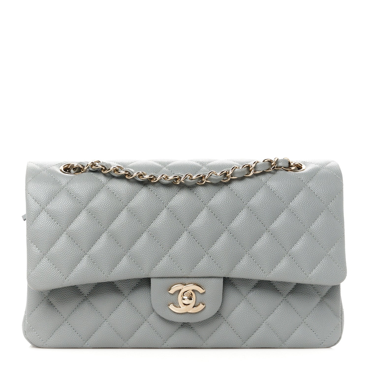 Chanel Caviar Quilted Medium Double Flap Grey 1 of 12