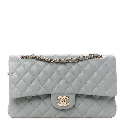 Chanel Caviar Quilted Medium Double Flap Grey 1 of 12