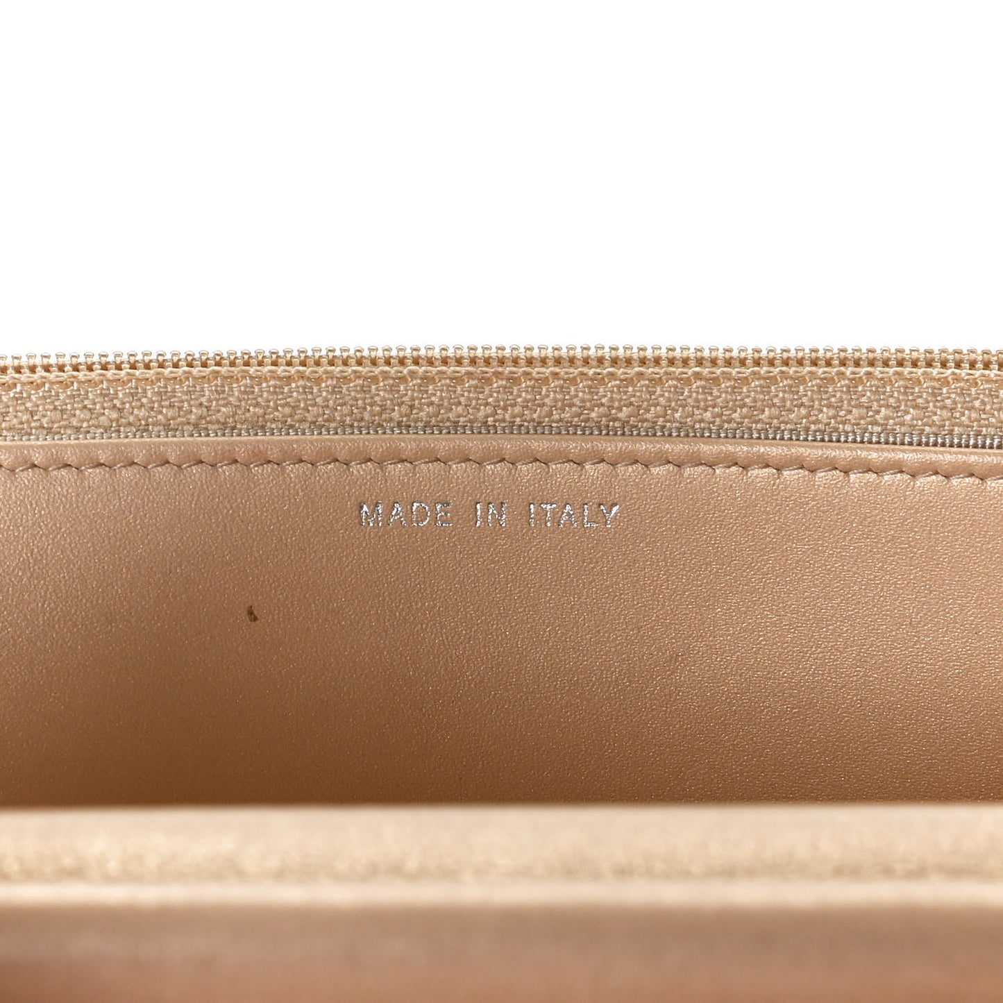 Metallic Calfskin Lucky Charms Casino 2.55 Reissue Wallet On Chain WOC Beige