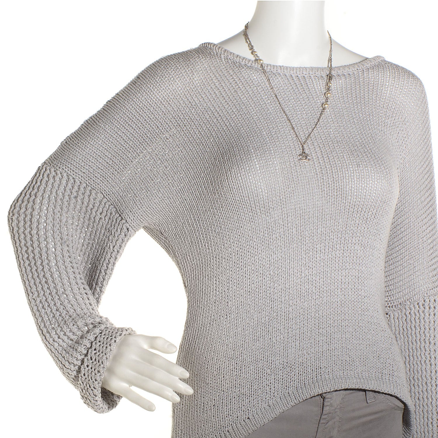Chanel Crystal CC Multi Strand Necklace Silver 2 of 5