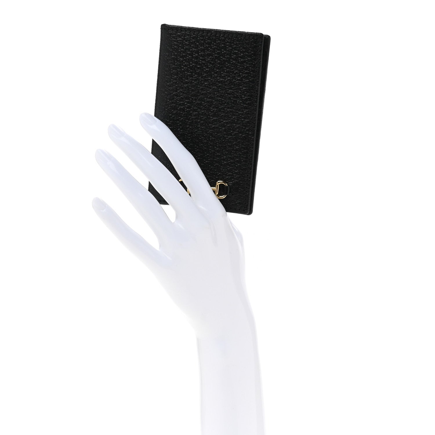 Gucci Textured Dollar Calfskin Horsebit Card Holder Black 2 of 8
