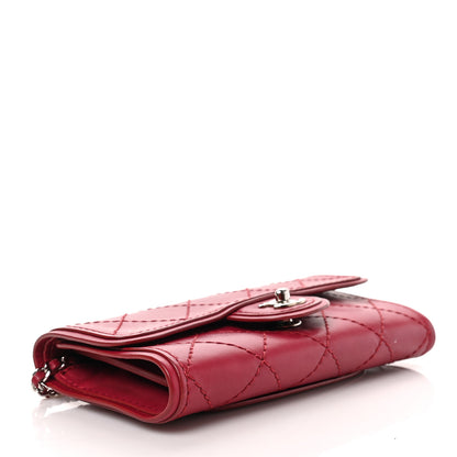 Chanel Calfskin Stitched Clutch Flap Red 4 of 8