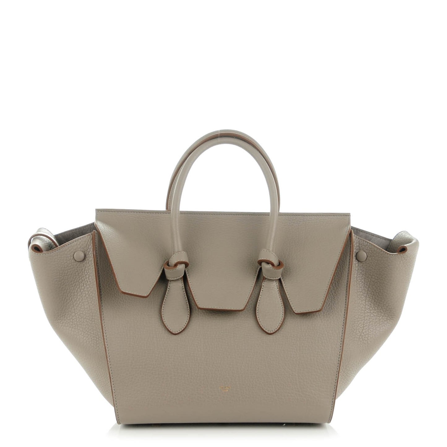 Crisped Calfskin Small Tie Knot Tote Medium Grey