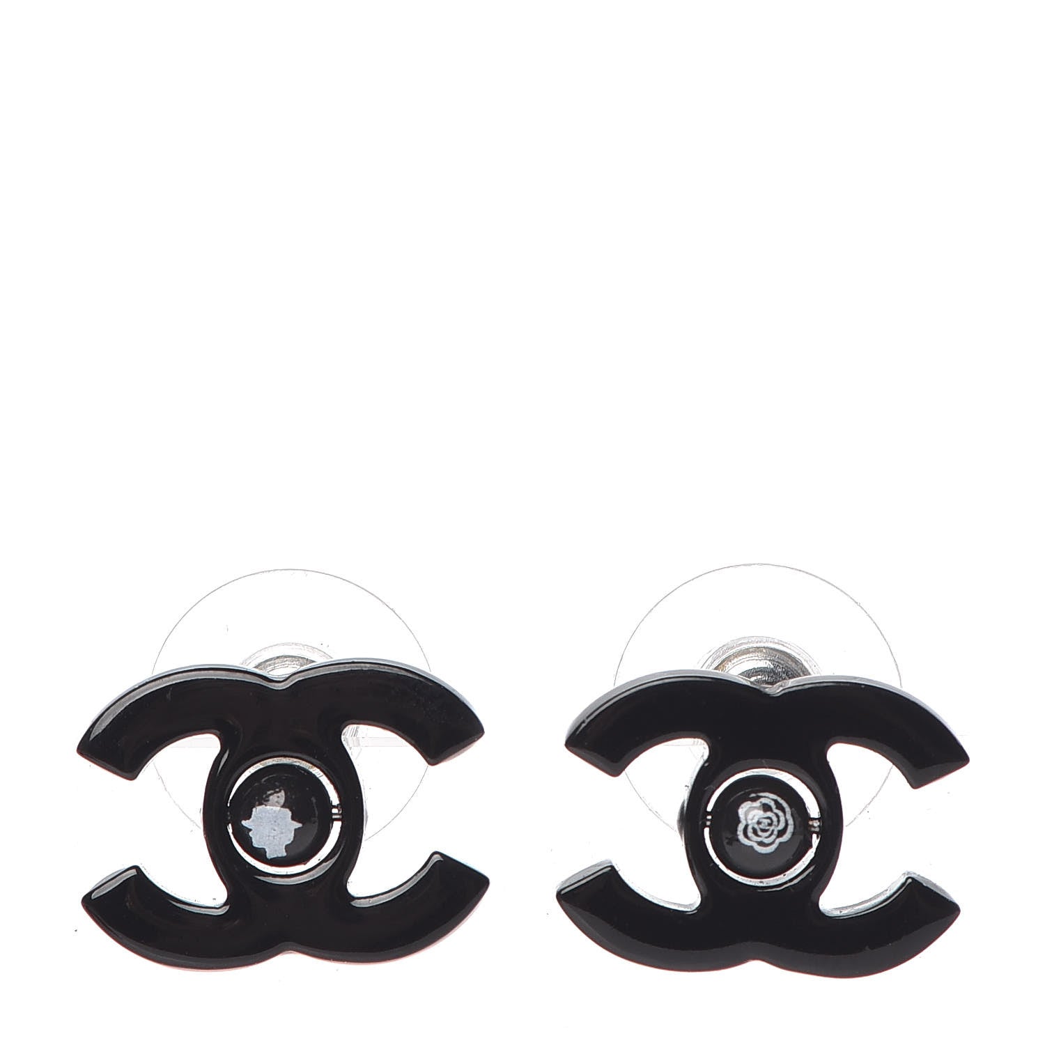 Chanel Resin CC Mademoiselle Earrings Black 1 of 6