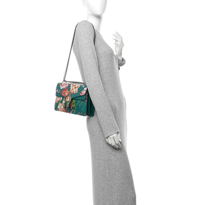 Gucci Calfskin Blooms Print Small Dionysus Shoulder Bag Bright Emerald Multicolor 2 of 11
