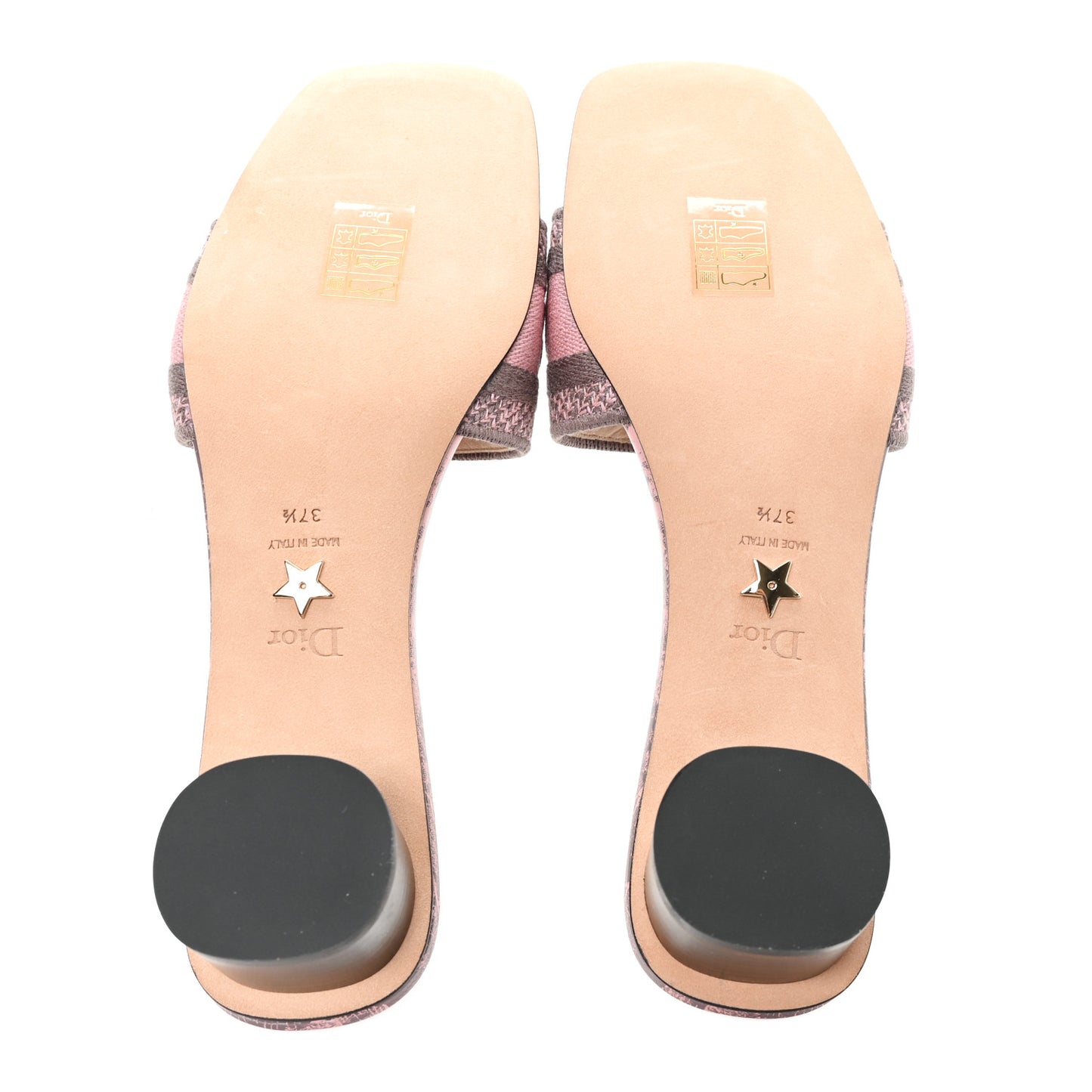 Canvas Toile De Jouy Embroidered Dway 35mm Slide Sandals 37.5 Quartz Grey