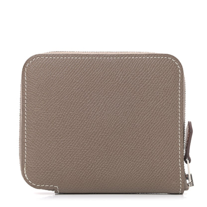 Hermes Epsom Silk'in Compact Wallet Etoupe 1 of 4