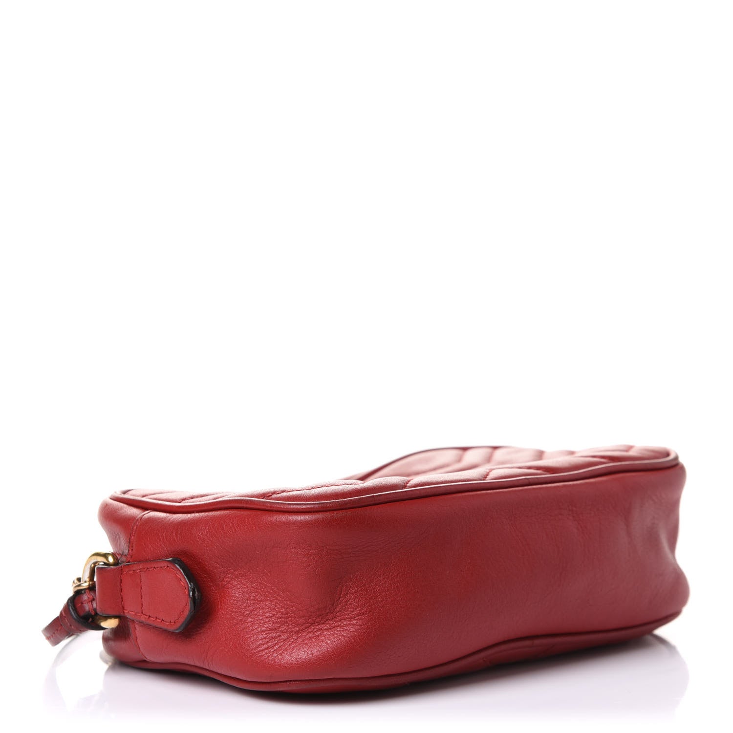 Gucci Calfskin Matelasse Mini GG Marmont Chain Shoulder Bag Hibiscus Red 4 of 12