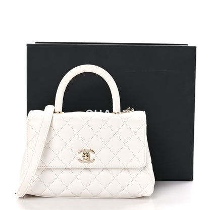 Chanel Caviar Quilted Mini Coco Handle Flap White 11 of 11