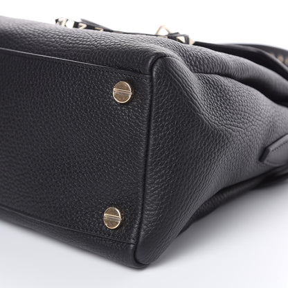 Valentino Garavani Grained Lagun Calfskin Rockstud Twiny Top Handle Bag Black 10 of 10