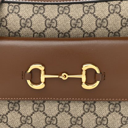 Gucci GG Supreme Monogram Small Horsebit 1955 Shoulder Bag Beige Brown Sugar 8 of 10