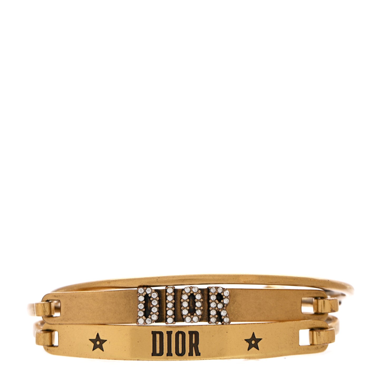 Metal Crystal Dio(r)evolution Bracelet Set Gold