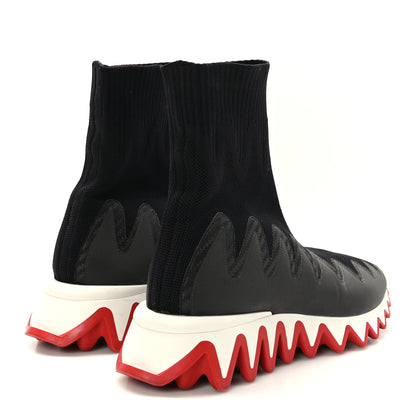 Christian Louboutin Knit Mesh Sharky Sock Sneakers 39 Black 4 of 7