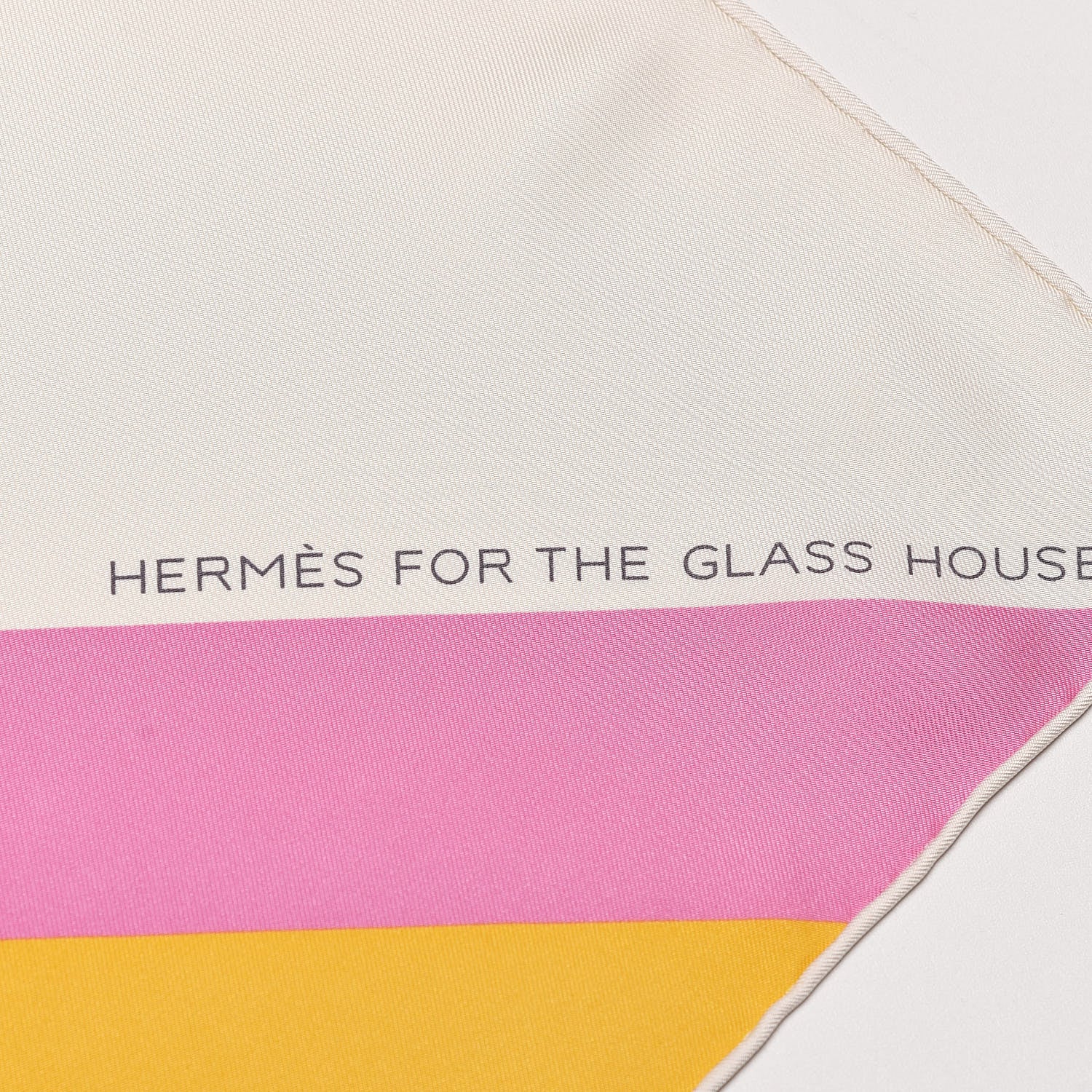 Hermes Silk Centered Rhyme de Elaine Lustig Cohen Scarf 90 Creme Jaune Rose 5 of 5