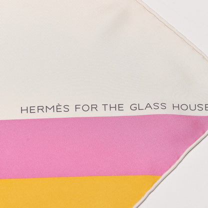 Hermes Silk Centered Rhyme de Elaine Lustig Cohen Scarf 90 Creme Jaune Rose 5 of 5