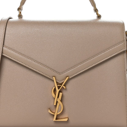 Saint Laurent Grain de Poudre Medium Classic Monogram Cassandra Top Handle Dark Beige 7 of 10