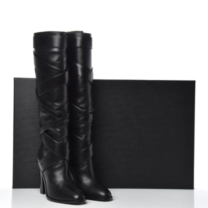 Saint Laurent Seta Calfskin Knee High Boot 36.5 Black 8 of 8