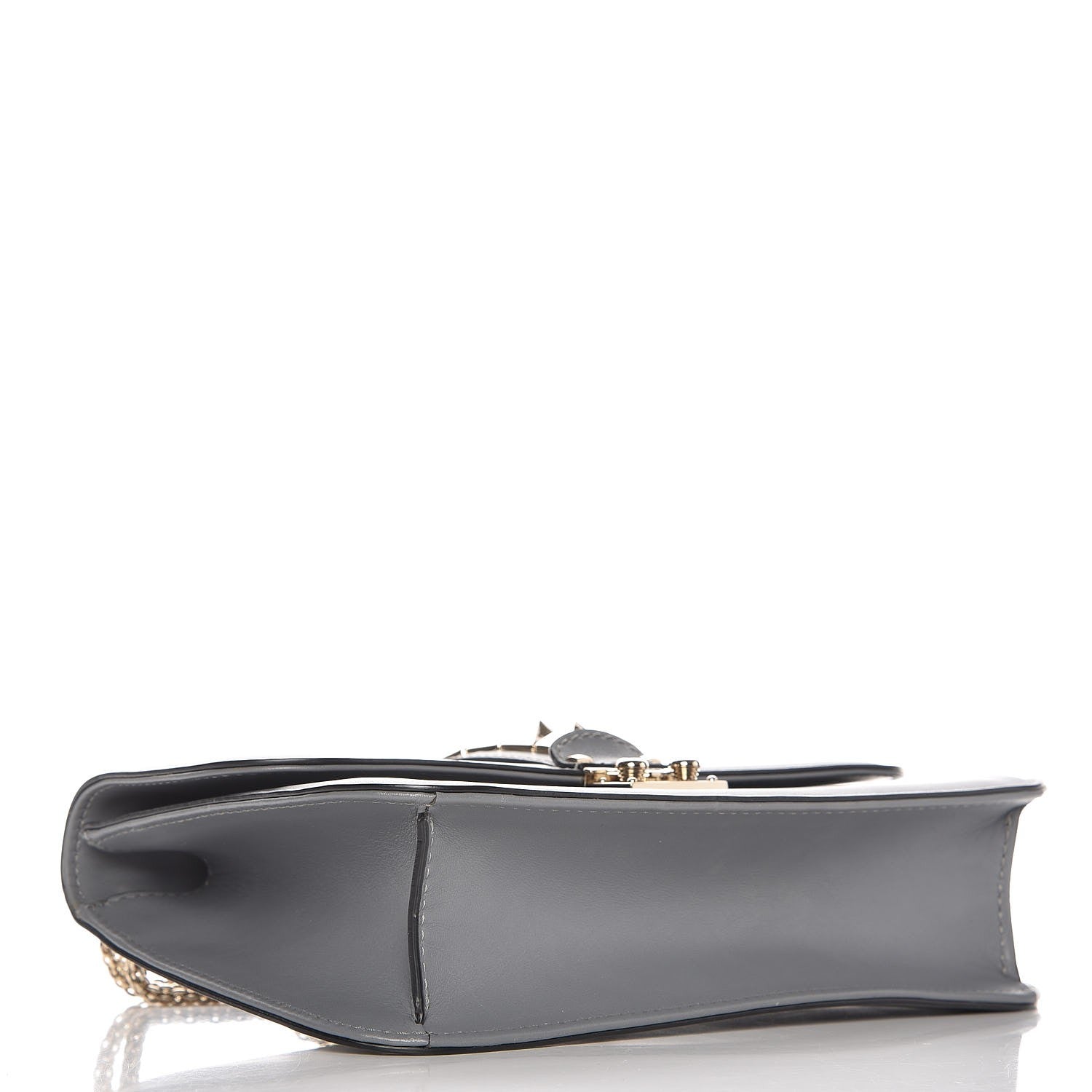 Valentino Garavani Vitello Medium Glam Lock Rockstud Flap Light Stone 4 of 7