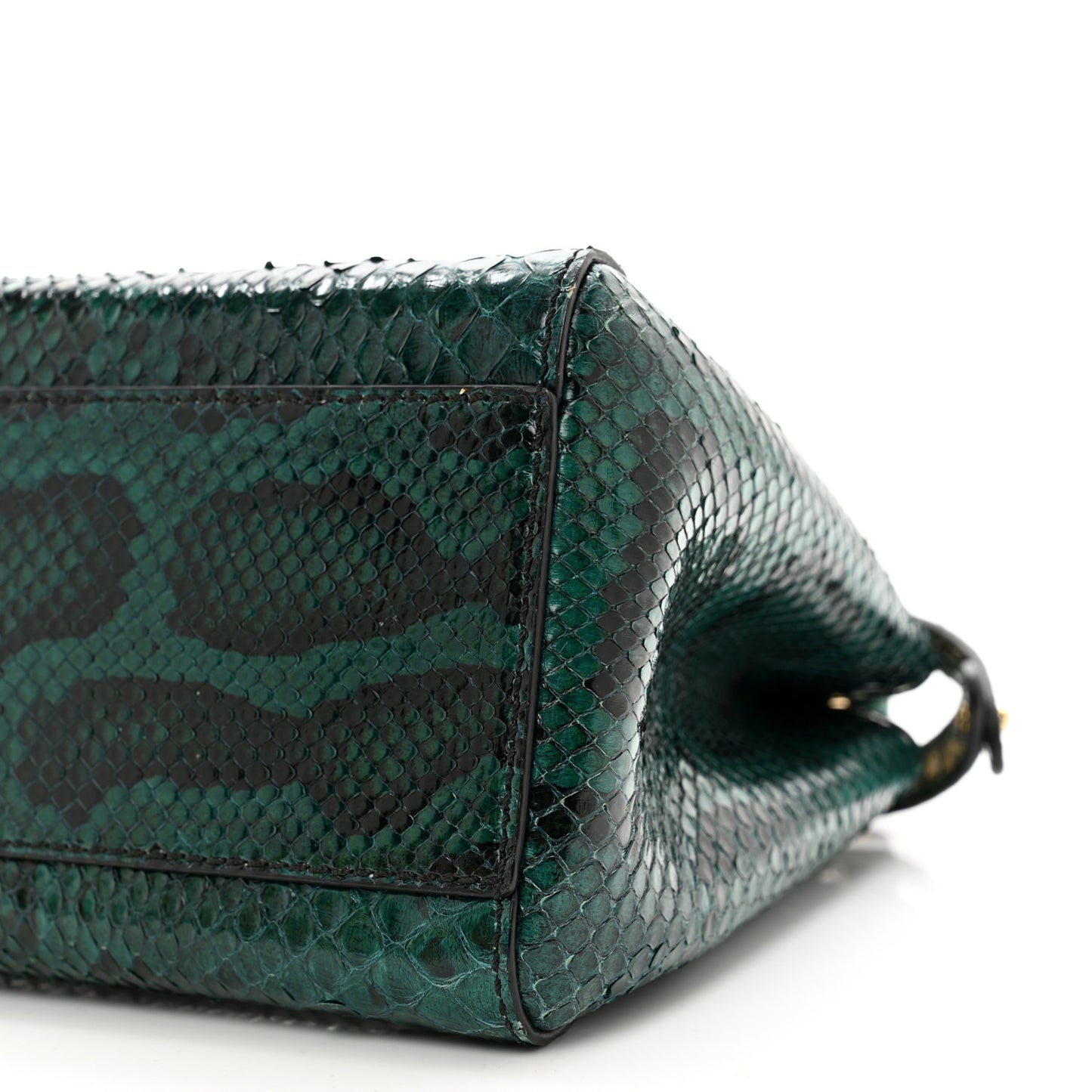 Snakeskin Shiny Nappa Mini Peekaboo Iconic Satchel Green