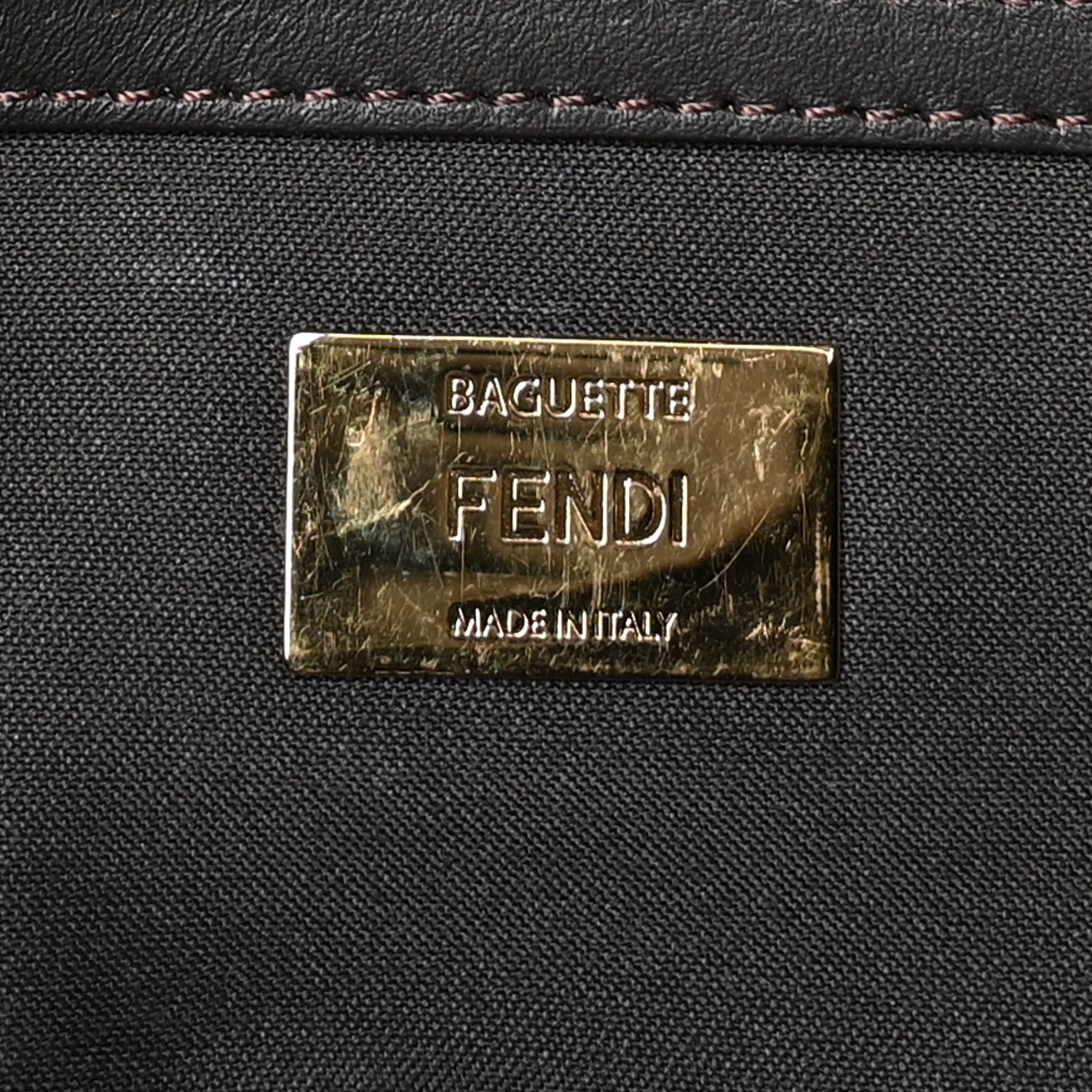 Fendi Fabric Jacquard Paillettes Vitello Seta FF 1974 Baguette Testa di Moro Real Ebano 6 of 12