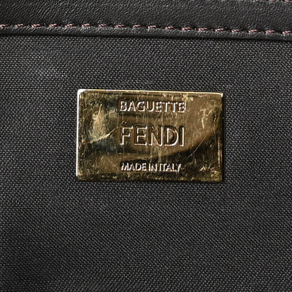 Fendi Fabric Jacquard Paillettes Vitello Seta FF 1974 Baguette Testa di Moro Real Ebano 6 of 12