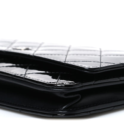 Chanel Patent Quilted Wallet On Chain WOC Black 11 of 11