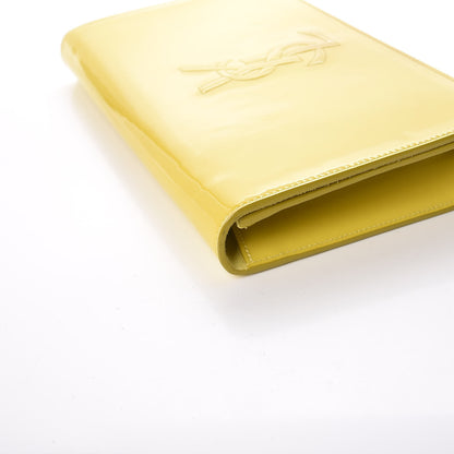 Saint Laurent Patent Calfskin Monogram Large Belle De Jour Clutch Yellow 15 of 17