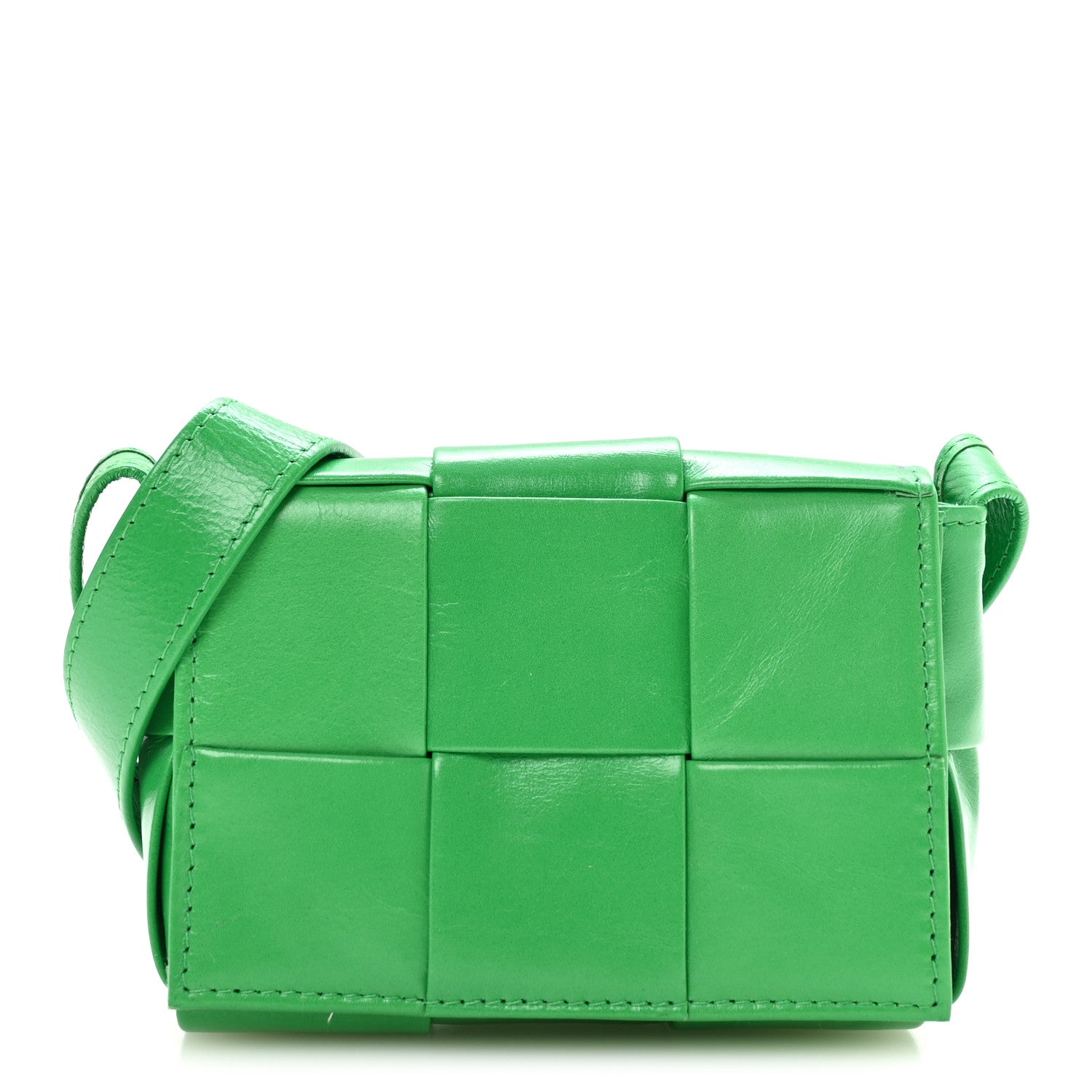 Bottega Veneta Crinkled Lambskin Maxi Intrecciato Extra Mini Cassette Crossbody Bag Parakeet 1 of 9