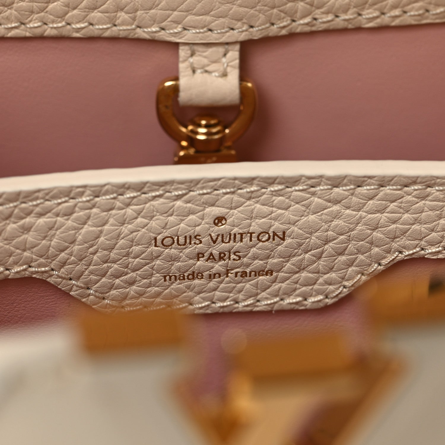 Louis Vuitton Taurillon Gelato Capucines BB Tonal Vanilla Beige 6 of 12