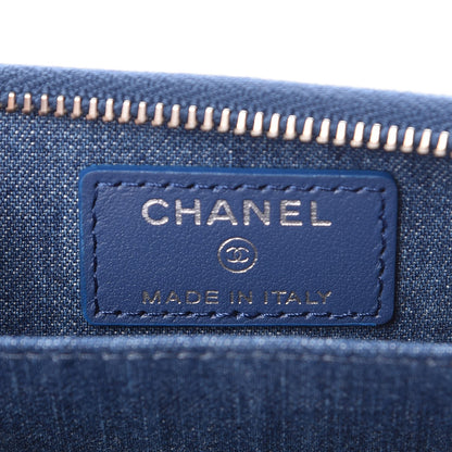 Chanel Denim Quilted Zip Coin Purse Blue 5 of 8