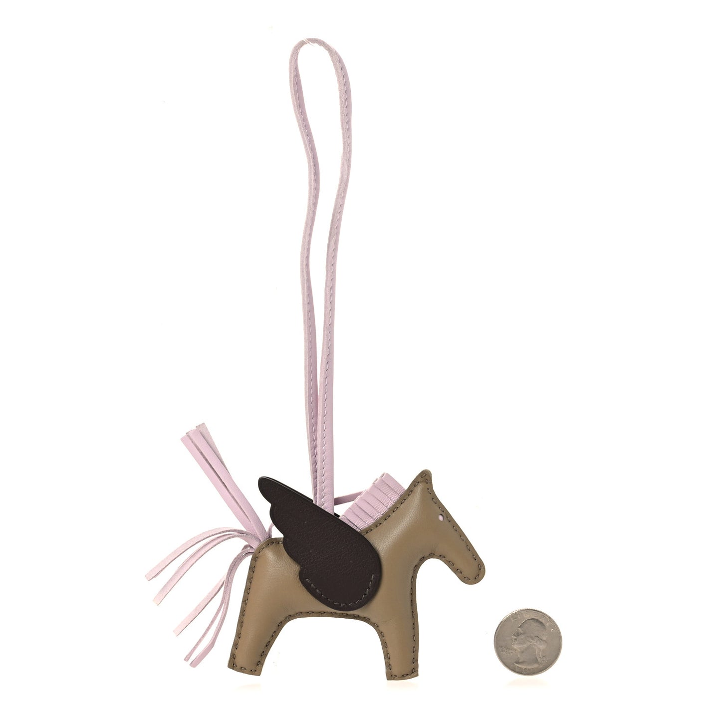 Milo Lambskin Grigri Rodeo Pegase Horse Bag Charm PM Beige Marfa Mauve Pale Moka