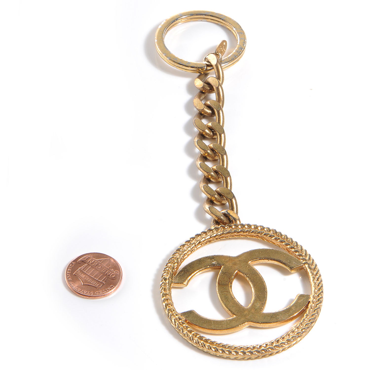 Chanel CC Key Chain Gold 2 of 4