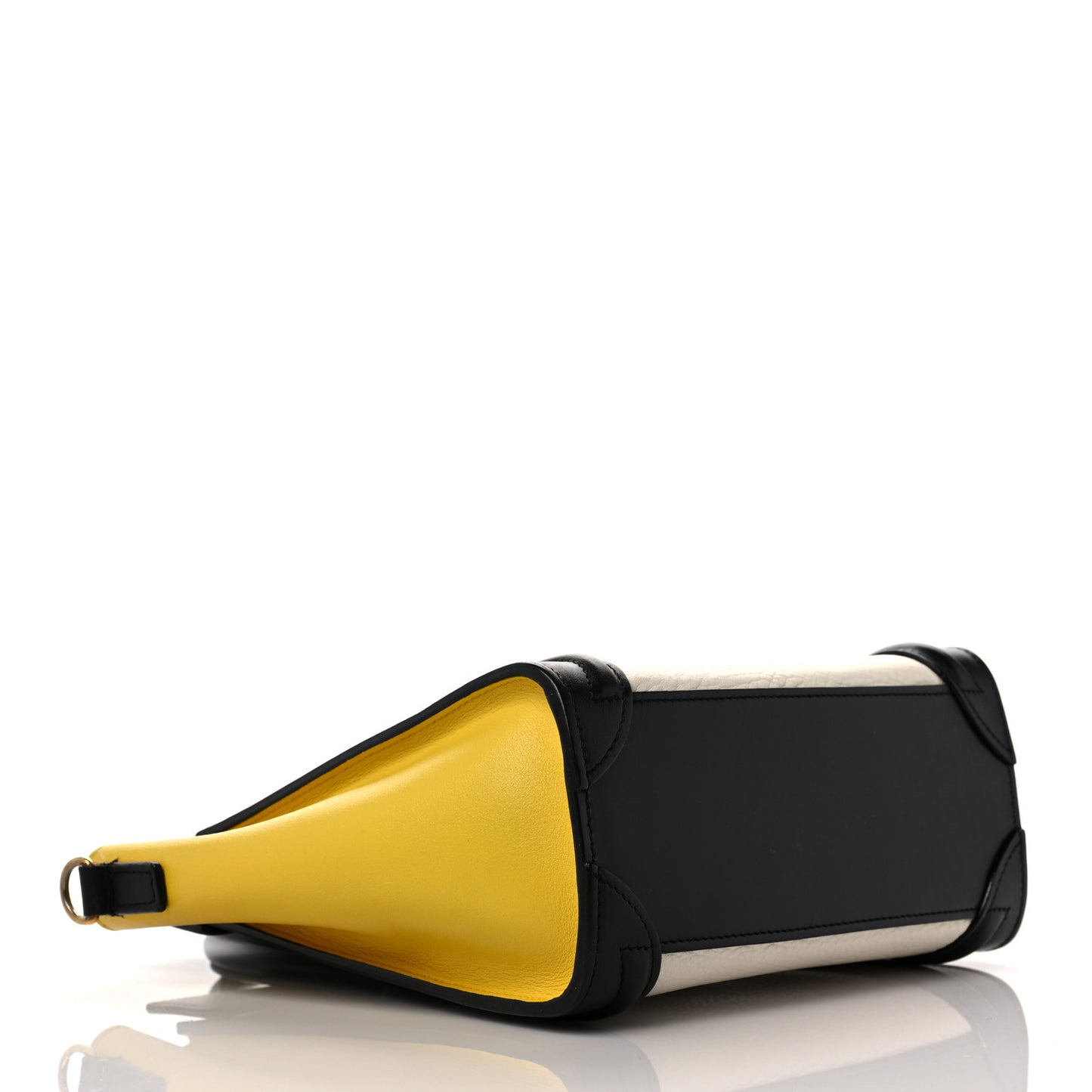 Elephant Calfskin Nano Tri-Color Luggage White Yellow Black