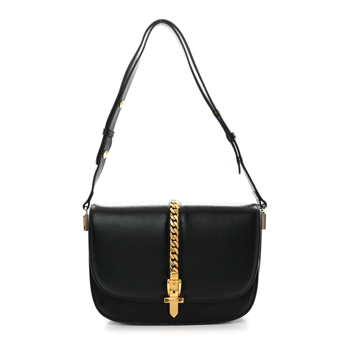 Azalea Calfskin Small Sylvie 1969 Flap Messenger Bag Black