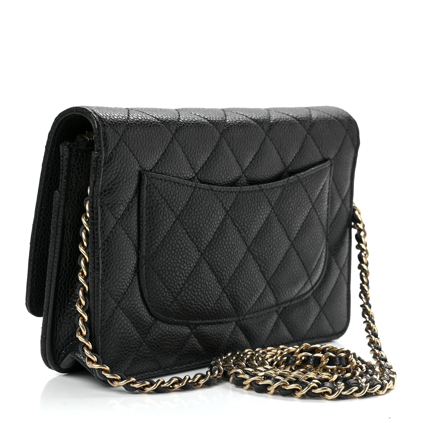 Caviar Quilted Wallet On Chain WOC Black