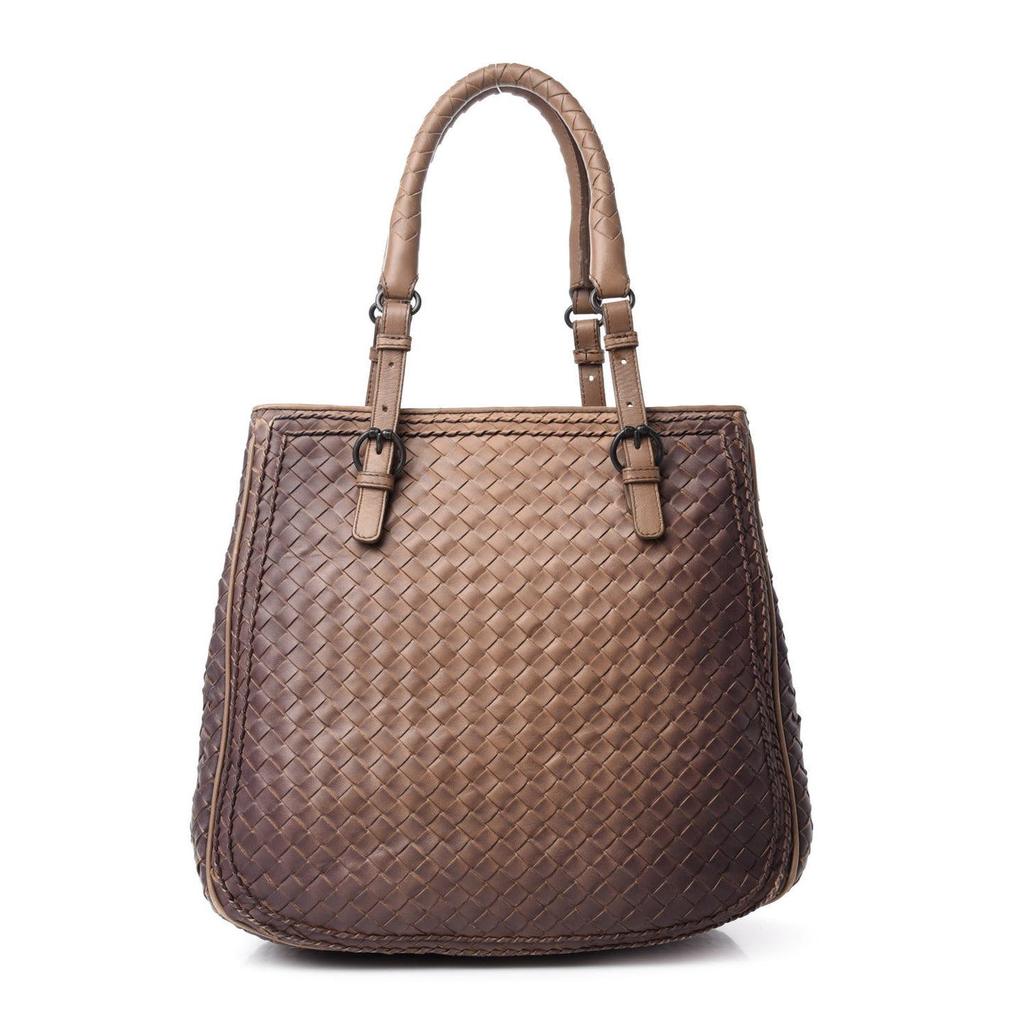 Nappa Intrecciato Ombre Shoulder Bag Camel