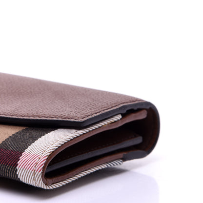 Burberry Grainy Calfskin House Check Continental Wallet Tan 7 of 9