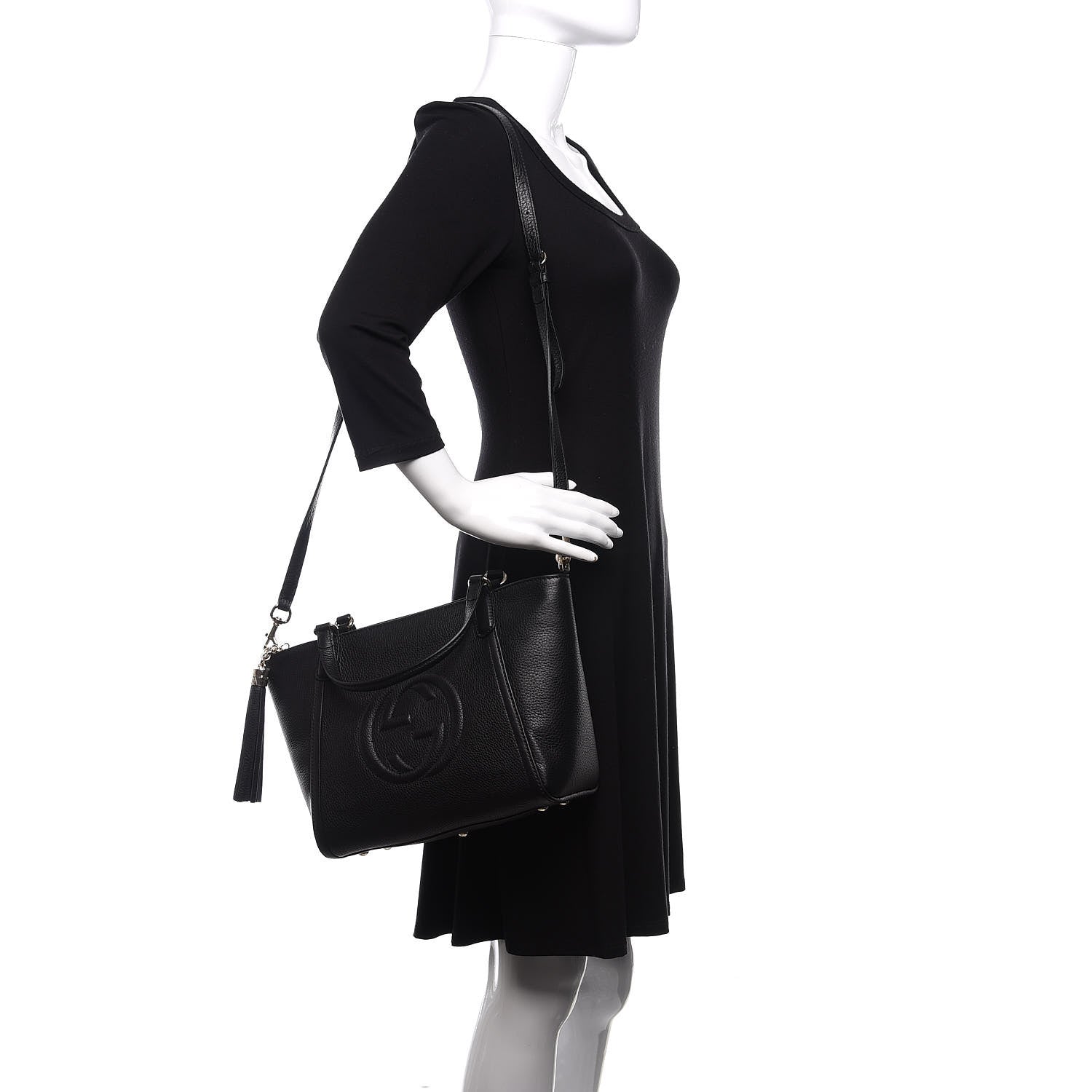 Gucci Pebbled Calfskin Small Soho Top Handle Bag Black 2 of 11