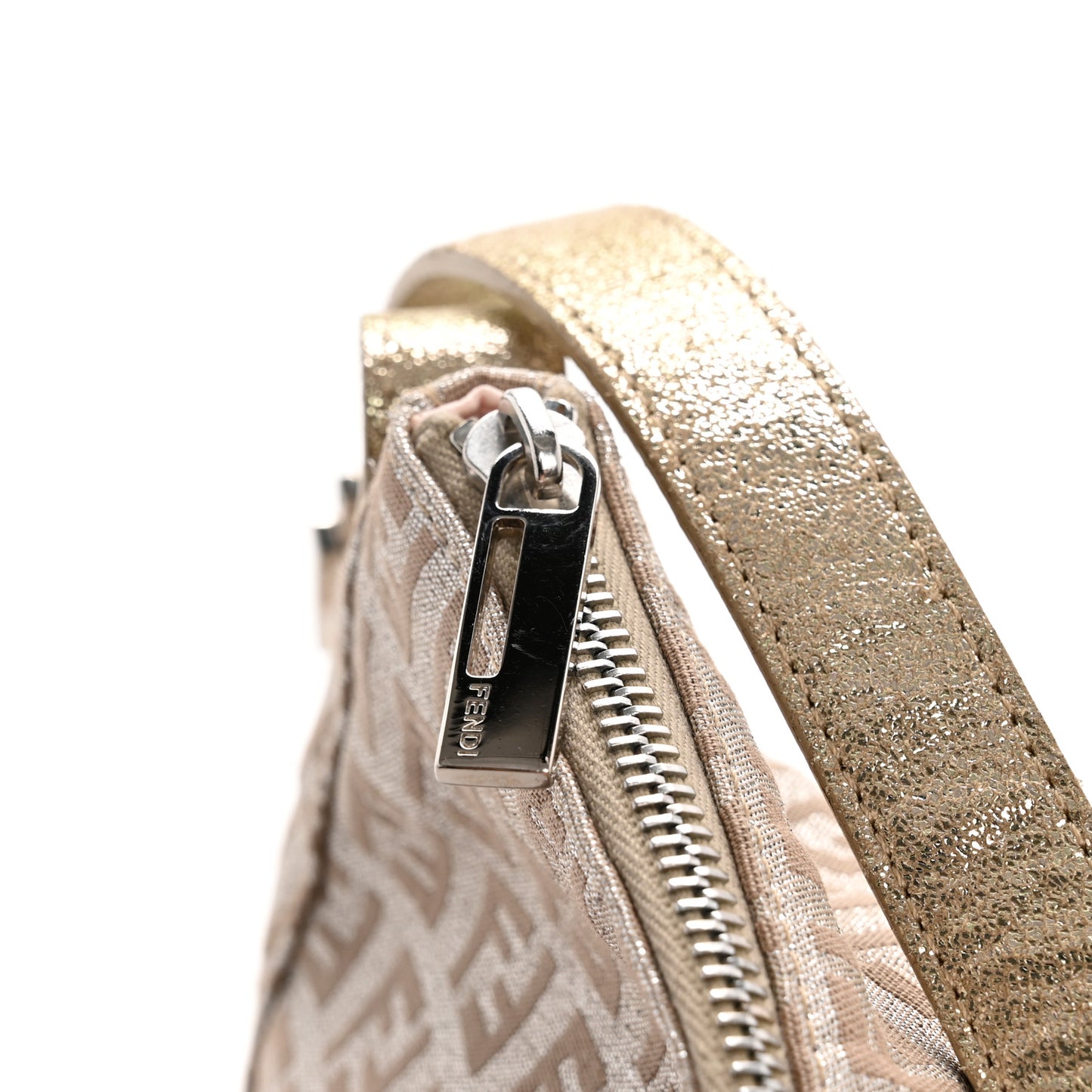 Metallic Jacquard Zucchino Vitello Pochette Cipria Argento Grigio