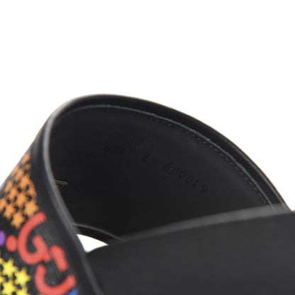 Gucci GG Supreme Monogram Psychedelic Mens Slide Sandals 7 Black Multicolor 8 of 9